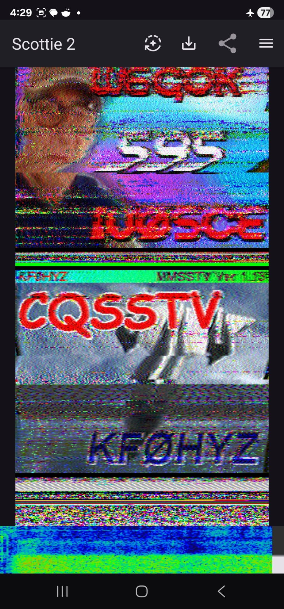SSTV received via Scottie 2